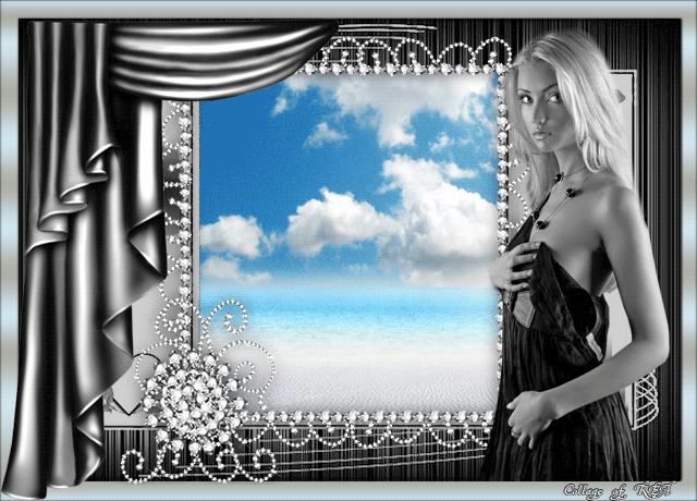 Красивая анимация, анимационная картинка, картинка, открытка, изображение девушки от Елена Красюкова Блондина в темном платье
