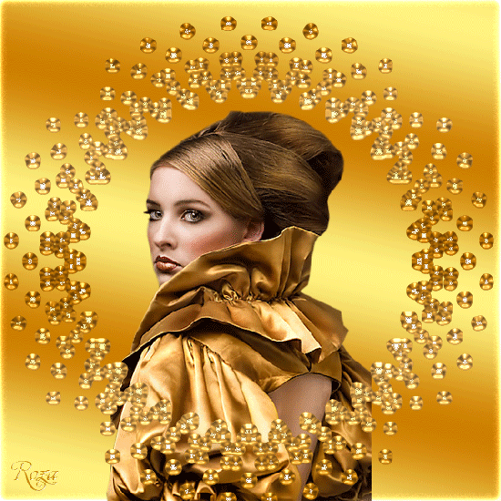Роза Королевская - Девушка с голубыми глазами в золотом платье